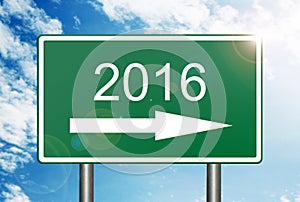 Into 2016 Road Sign