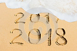 2017 and 2018 -concept New Year photo