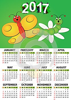 2017 butterfly calendar