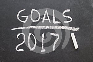 2017 Goals message written on blackboard