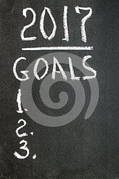 2017 Goals message written on blackboard