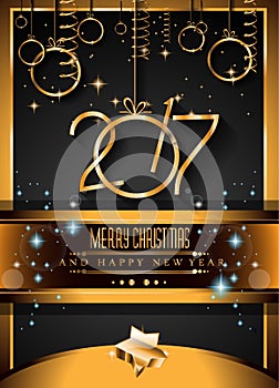 2017 Happy New Year Background for your Seasonal Flyers