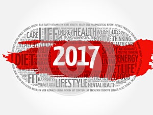2017 health and sport goals word cloud