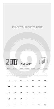 2017 JANUARY Calendar Planner Design.