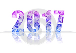 2017 New Year in colorful polygon design