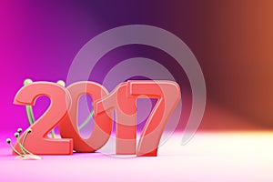 2017 new year figures on gradient background