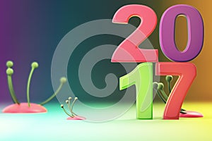 2017 new year figures on gradient background