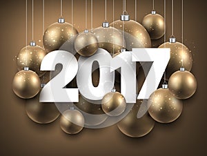 2017 New Year golden background.