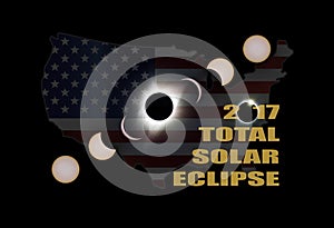 2017 Total Solar Eclipse Phases Across America USA