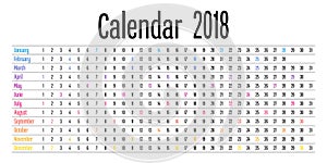 2018 Calendar Design Template