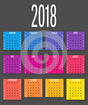 2018 Calendar Design Template