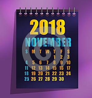 2018 calendar template vector illustration