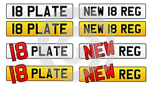 2018 Car Registration Number License Plate