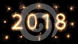 2018 firework sparkler bright glowing new years