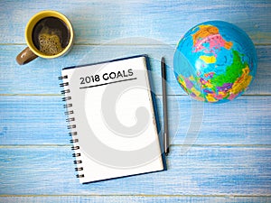 2018 Goals. Business plan concept.