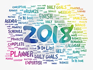 2018 Goals word cloud business concept