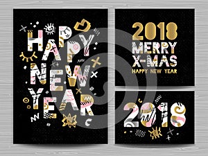 2018 Happy New Year Christmas Greeting card