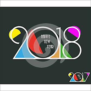 2018 Happy new year creative design background. Happy new year