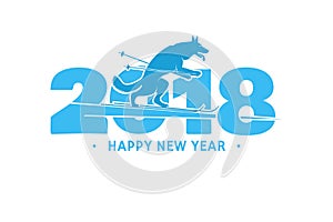 2018 Happy New Year greeting card