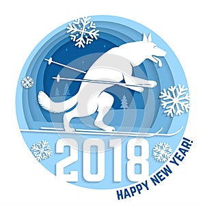 2018 Happy New Year greeting card