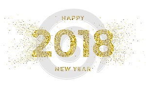 2018 Happy New Year vector background with silver snowflakes pattern