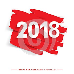 2018 Merry Christmas and Happy New Year card or background.