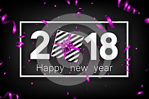 2018 new year background with gift.