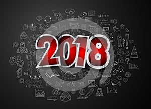 2018 New Year Infographic and Business Plan Background