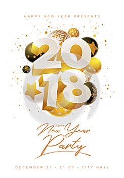 2018 new year party poster design