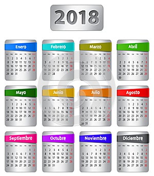 2018 Spanish calendar