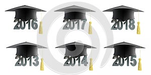 2018 text with graduation hat set