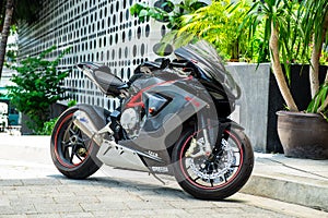 2019-05-17 MV Agusta F3, Super Sport Motorcycle Parking Front o the Hotel in Pathumthani Province, Thailand