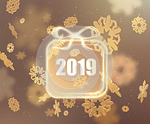 2019 abstract New Year holiday background. Vector eps10