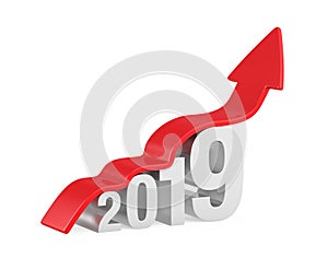 2019 with Arrow Up Isolated