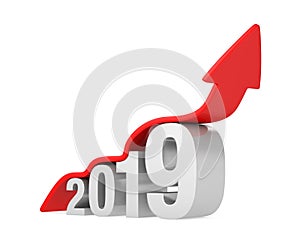 2019 with Arrow Up Isolated