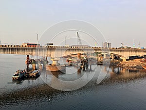 2019  Bridge construction next to the current bride at Ulhas river Krick kalyan on Bhiwandi road near Kon Gaon maharashtra