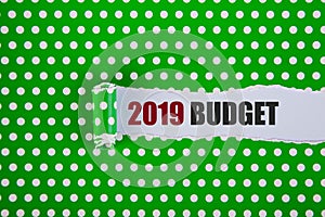 2019 Budget written under torn paper concept.