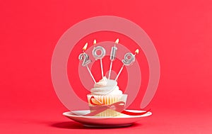 2019 celebration theme with cupcake