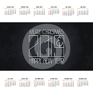 2019 christmas calendar design vector