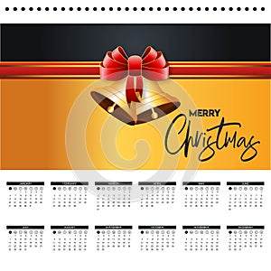 2019 christmas calendar design vector