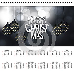 2019 christmas calendar design vector