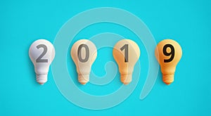 2019 creativity inspiration concepts with lightbulb