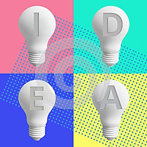 2019 creativity inspiration concepts with lightbulb on pastel color background.Business solution,planning ideas.