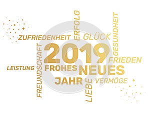 2019 Greeting Card - Happy New Year - German