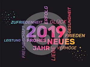 2019 Greeting Card - Happy New Year - German