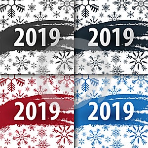 2019 Happy New Year Background with snowflakes for your Seasonal Flyers and Greetings Card or Christmas themed invitations.