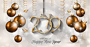 2019 Happy New Year Background for your Seasonal Flyers and Gree