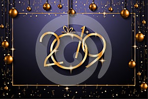 2019 Happy New Year Background for your Seasonal Flyers and Greetings Card or Christmas