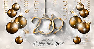 2019 Happy New Year Background for your Seasonal Flyers and Greetings Card or Christmas