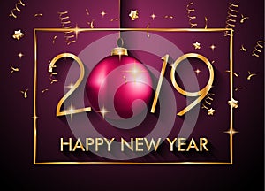 2019 Happy New Year Background for your Seasonal Flyers and Greetings Card or Christmas